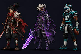 create 2d pixel art, pixel animation and custom pixel art