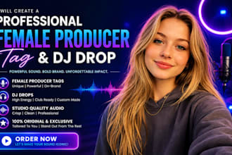 be your american female producer tags dj drops, voice tags, audiobook, dj intro