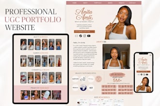 design a high converting ugc portfolio canva website landing page ugc media kit
