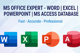 do ms word, excel,powerpoint presentation and ms access database