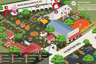 design professional event, festival, venue and vector maps