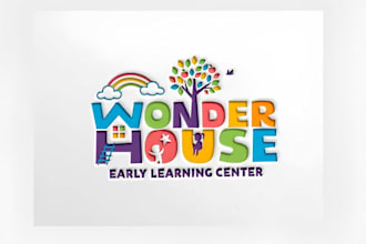 do playful childcare kindergarten and school logo or any graphics design