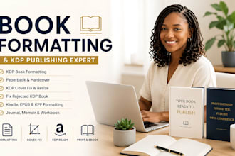 fix rejected KDP book, format manuscript, resize and fix book cover