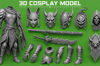create 3d cosplay model 3d mask 3d helmet cosplay props 3d sword for 3d printing