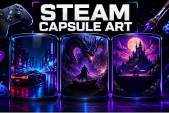 create professional steam capsule art, game banner, key art for indie game