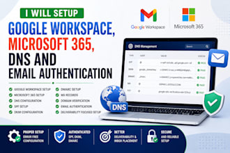 setup google workspace, microsoft 365, dns and email authentication