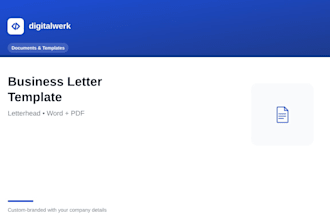 write and design a professional business letter template for you