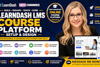 setup learndash lms course website, elearning website, online course website