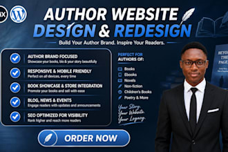design author website, book author website, ebook website, author landing