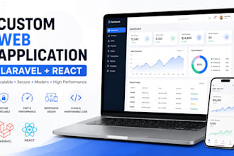 build a custom web application with laravel and react