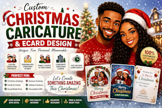 christmas caricature, christmas ecard design, christmas card design