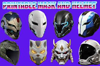 3d mask print and paint ship custom 3d mask anime 3d helmet for 3d printing