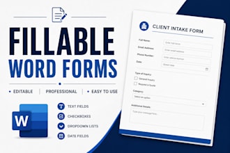 create fillable microsoft word forms and editable templates