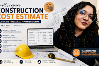 prepare a construction cost estimate and material takeoff