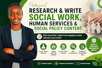 research and write social work, human services and social policy content