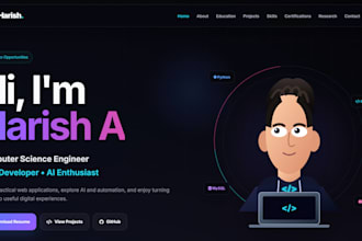 create a modern responsive personal portfolio website