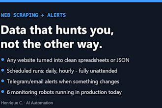 build a web scraping bot with alerts and scheduling