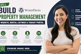 build wordpress property management website, rental listings and tenant portal