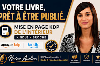 mettez en page linterieur de votre livre pour KDP kindle et broche
