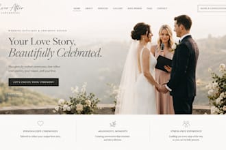 design wix wedding officiant website squarespace ceremony website