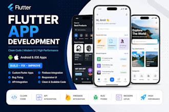 develop flutter apps, fix bugs and integrate apis