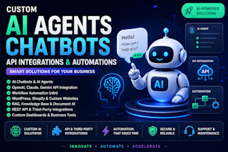 build custom ai agents, chatbots, API integrations and business automation