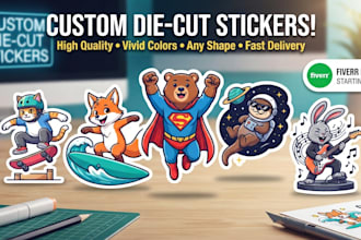 design custom die cut stickers and sticker sheets