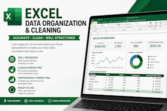 create, clean and organize excel spreadsheets