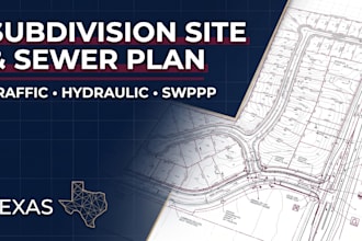 subdivision site and sewer plan traffic control and hydraulic plan swppp texas