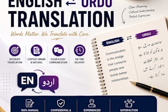 translate english to urdu and urdu to english professionally