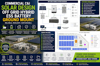 commercial ci solar design off grid hybrid ess battery ground mount