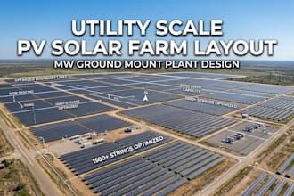 design utility scale pv solar farm layout for mw ground mount plant