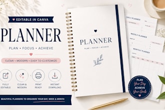 idesign an editable canva planner