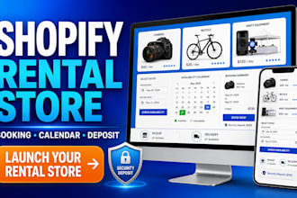 build shopify rental store with booking calendar and security deposit setup