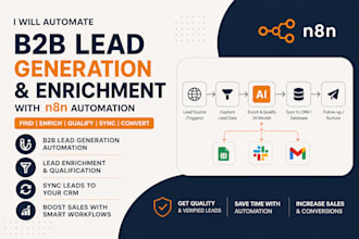 automate b2b lead generation, potential sales, n8n automation, enrich sync leads