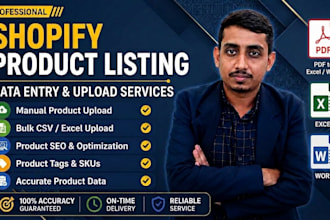 do shopify product listing and ecommerce product upload