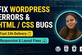 fix wordpress errors, HTML CSS bugs, and broken website issues
