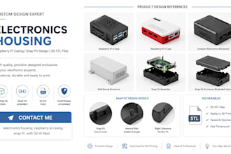 design electronics housing, raspberry pi casing, snap fit, with 3d stl files