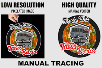 vector trace, convert to vector, recreate logo for print