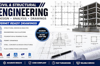 do civil and structural engineering design, analysis and permit drawings