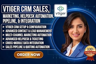 setup vtiger crm sales marketing helpdesk automation pipeline integration