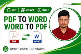 do proffessionally document conversion PDF to word,word to PDF
