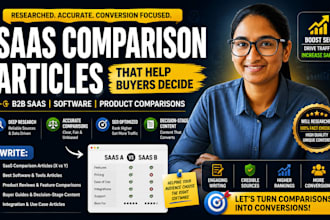 write saas blog articles and product comparisons