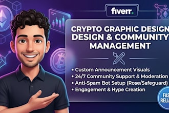 design crypto promo graphics and manage your web3 community