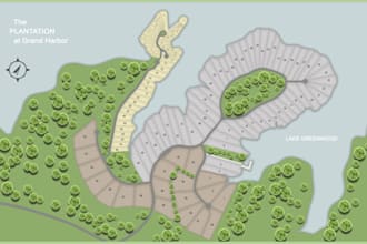render site plan, plat map, subdivision and landscape plan