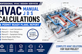 do hvac manual j d s calculations and permit ready plans, report