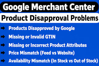 fix products feed errors for google merchant center fix disapproved products