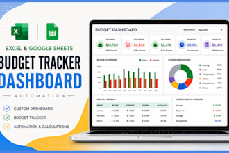 design excel google sheets budget tracker financial dashboard and automation