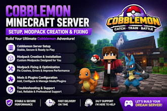 create and fix modpacks mods and plugins setup cobblemon minecraft server
