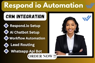 setup respond io automation ai chatbot lead routing whatsapp API CRM integration